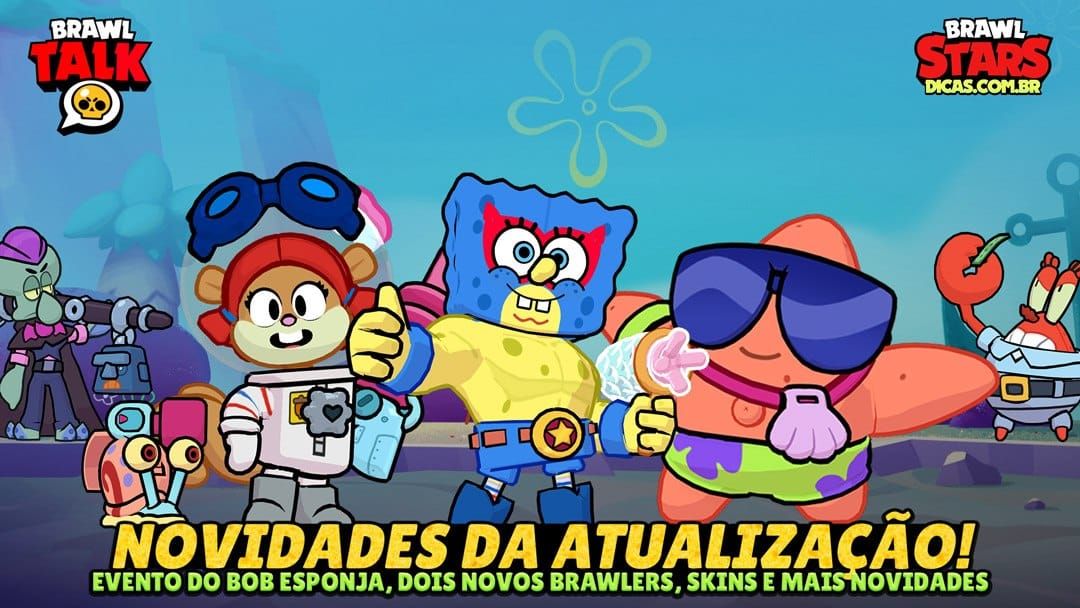 Parceria com Bob Esponja, Novos Brawlers Moe e Kenji, Muitas Skins e Mais – Brawl Talk de Agosto 2024 | Brawl Stars Dicas