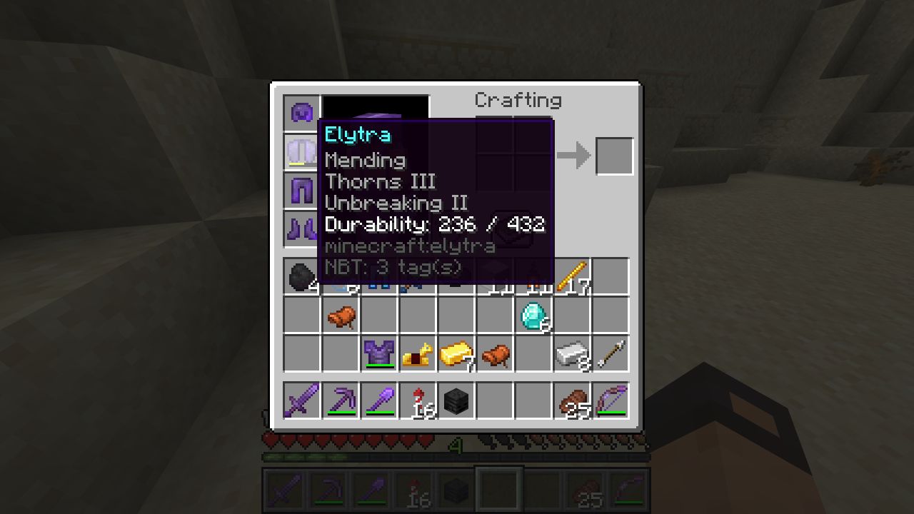 idk how but i have connected an elytra with a thorns : r/Minecraft