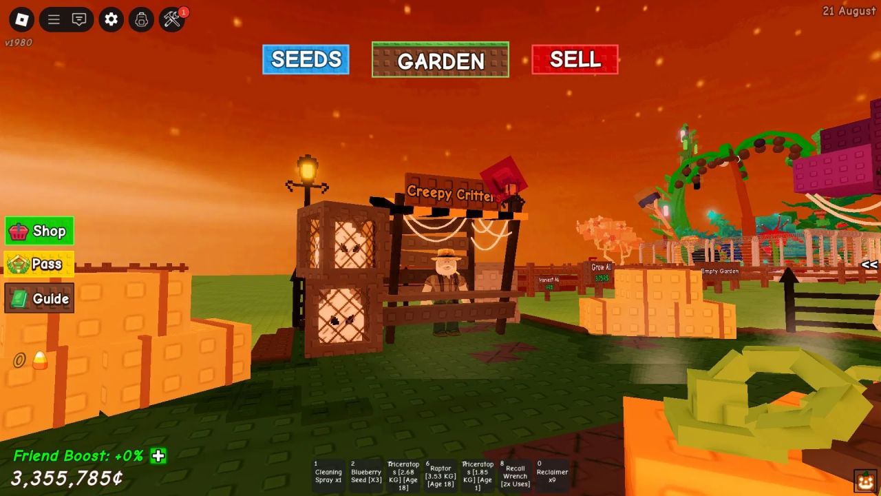 What does the Dark Spriggan do in Grow a Garden?