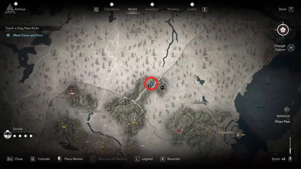 Teach a Dog New Kicks quest's starting location (Image via Ubisoft)