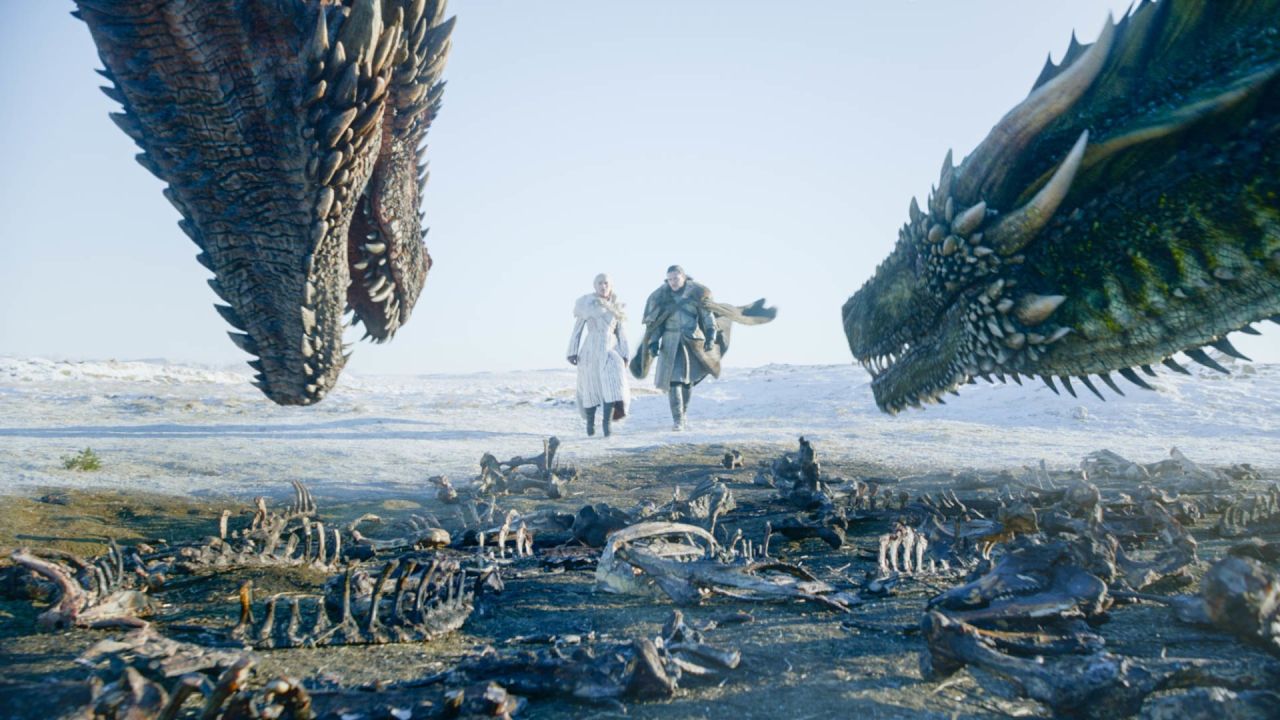 Game of Thrones Epic: Jon Snow, Daenerys, Rhaegal & Drogon HD Wallpaper