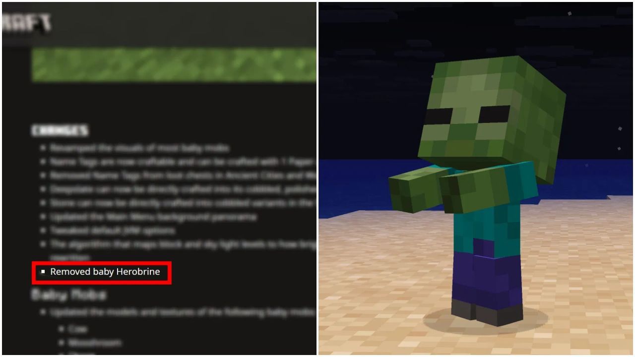 Minecraft puts a spin on popular Removed Herobrine meme in Tiny Takeover drop