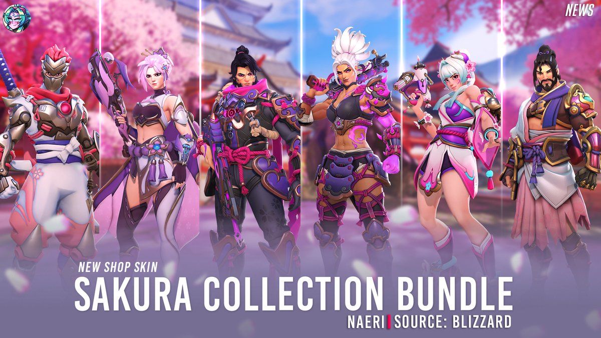Overwatch New Sakura Theme Legendary Skins 🌸 Tomorrow, new Sakura-themed  skins for Genji, Freja, Emre, Junker Queen, Juno, and Hanzo will be  released in the #Overwatch Skin Shop ✨