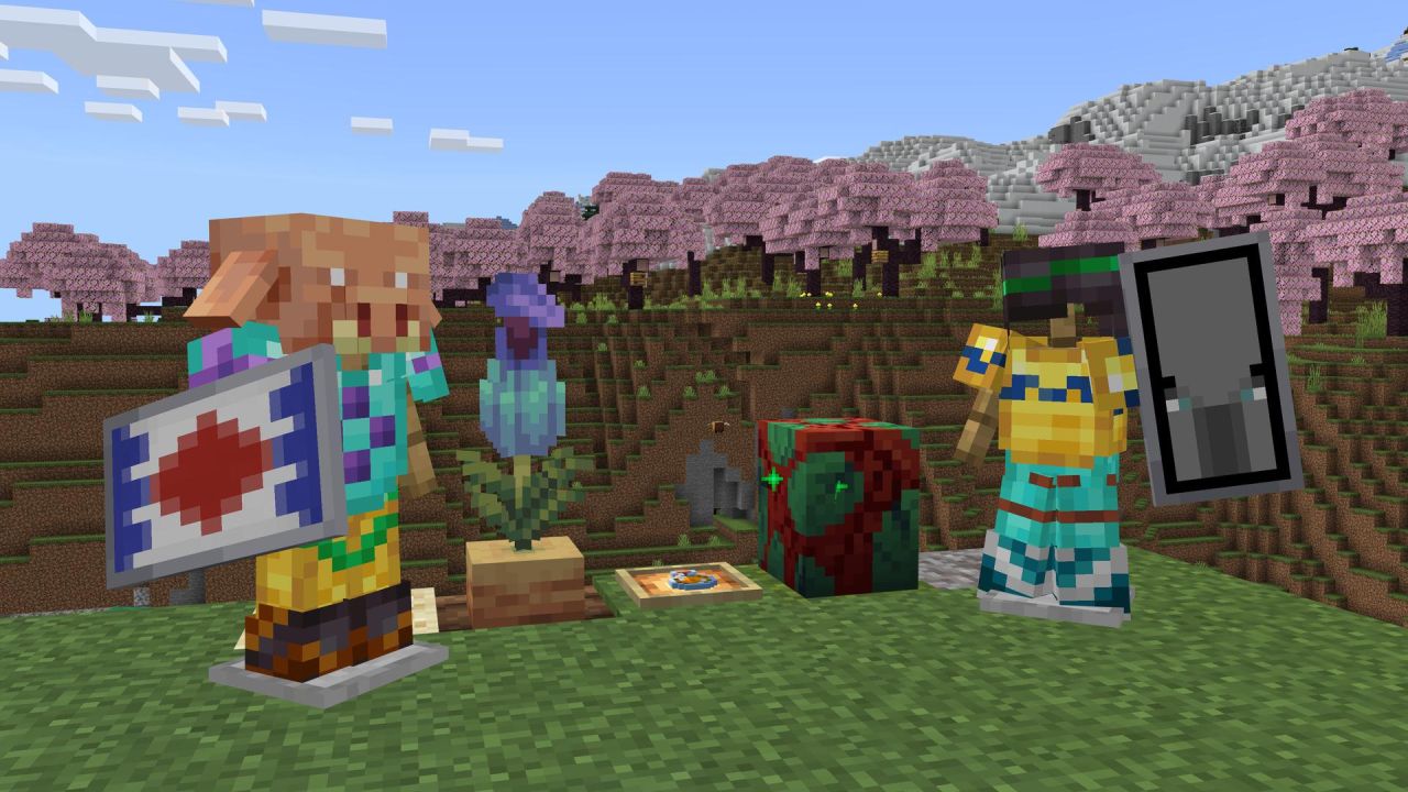 O banner nos escudos finalmente chegou ao Bedrock... depois de 7 ANOS!!! :  r/Minecraft
