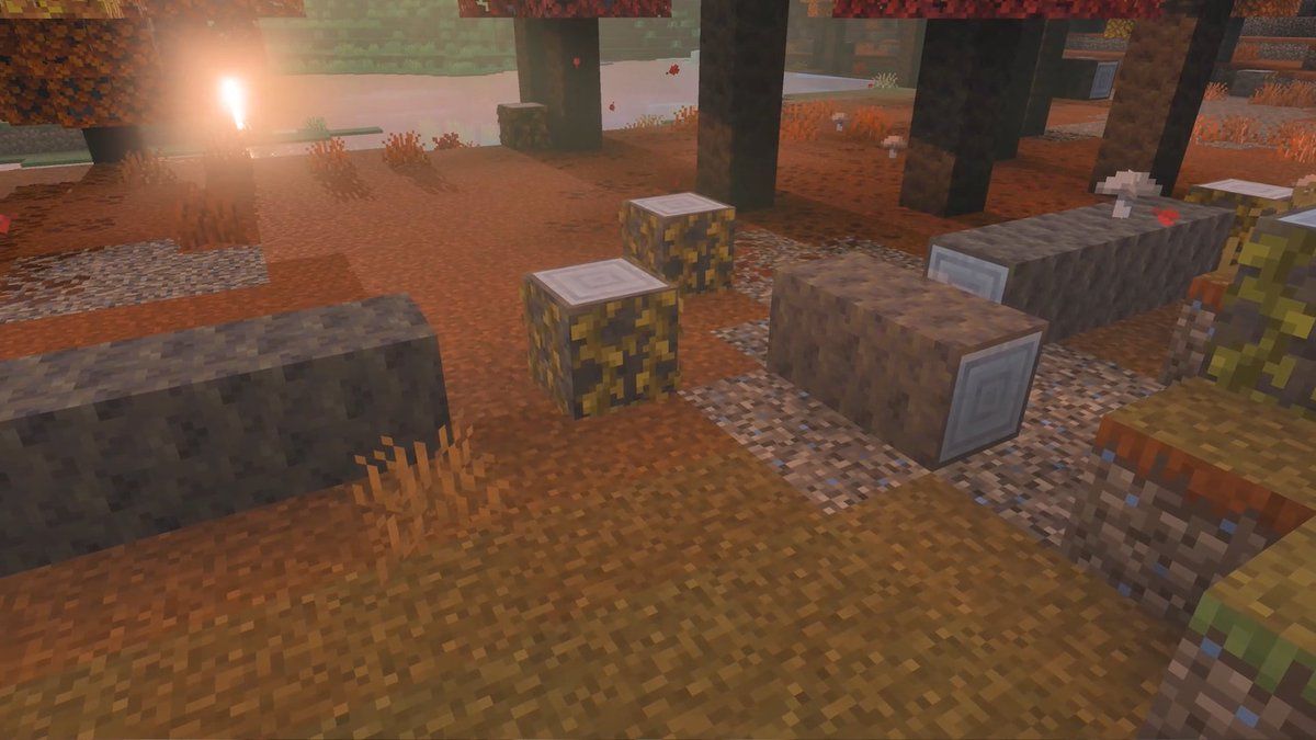 🚨 Dappled Forest é um novo bioma de florestas que será adicionado ao Minecraft. Ele possui árvores de choupo (Poplar Trees) com folhas alaranjadas, além de cogumelos e arbustos vermelhos espalhados pelo