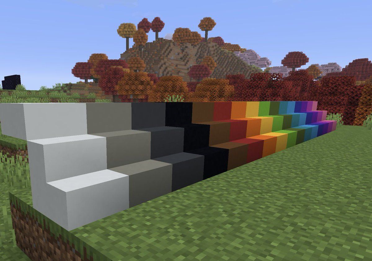 Minecraft is adding color concrete stairs & slabs.