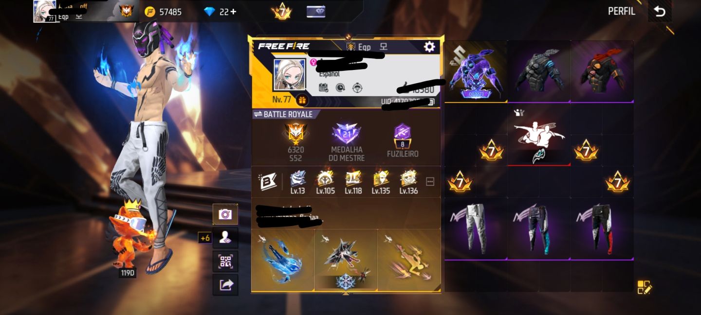 Conta free fire prime 7