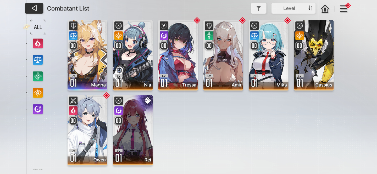 Contas reroll Chaos Zero Nightmare CZN Lv 05 GLOBAL