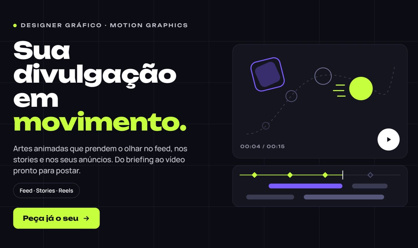 [ PROMOÇÃO SÓ HOJE ] - DESIGN ESTILO MOTION GRAPHICS PARA INSTAGRAM/FACEBOOK