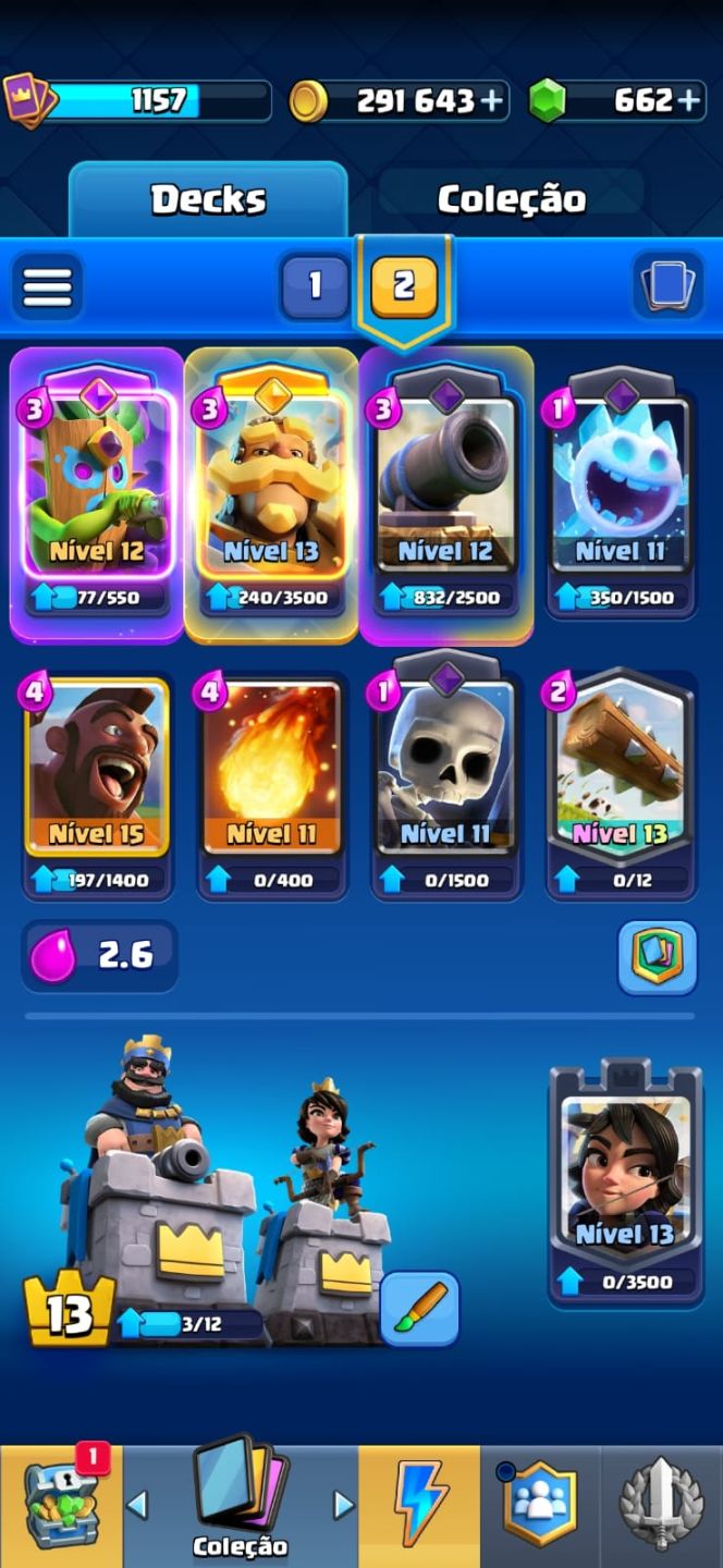 CONTA CLASH ROYALE | 8.1K TROFÉUS | 291K OURO | 662 GEMAS