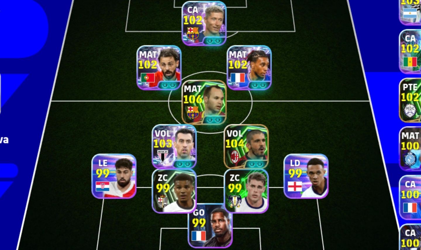 CONTA BRABA DE EFOOTBALL MEIO CAMPO PERFEITO, INIESTA 106