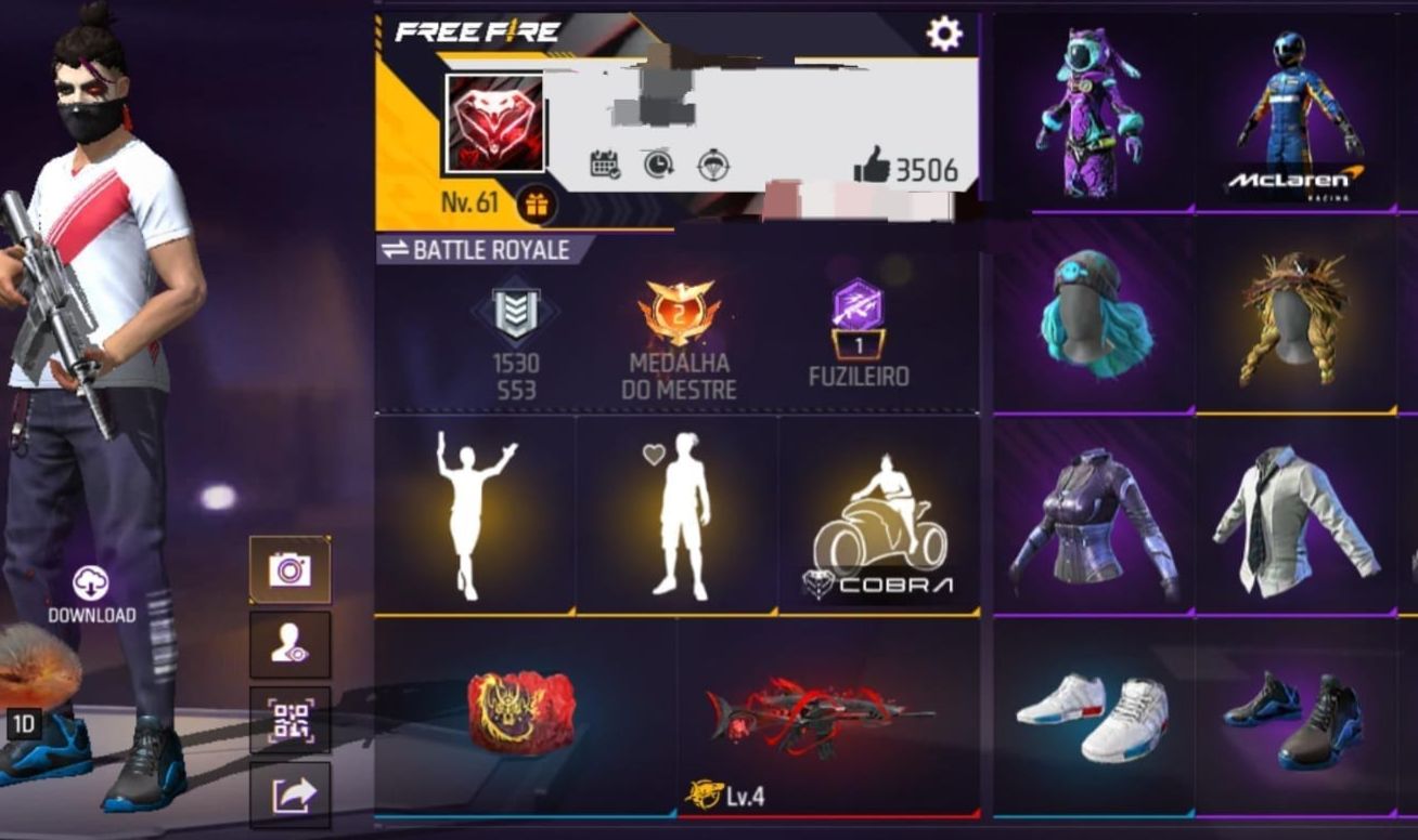 CONTA LEVEL 61 DE FREE FIRE MUITO BOA