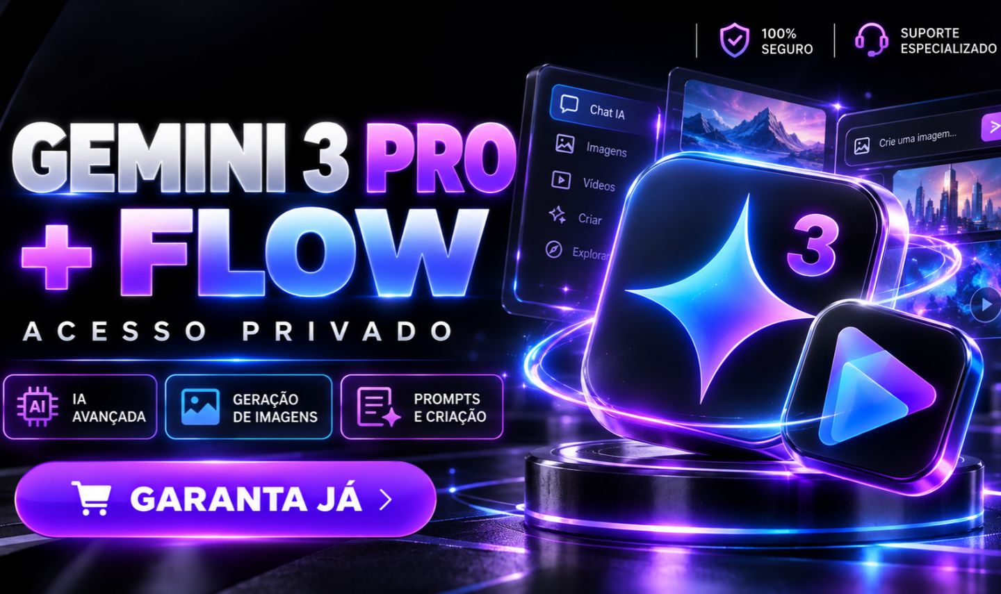 Gemini Pro + 1K Creditos Mensal Flow + Nano Banana - Privado NO SEU EMAIL