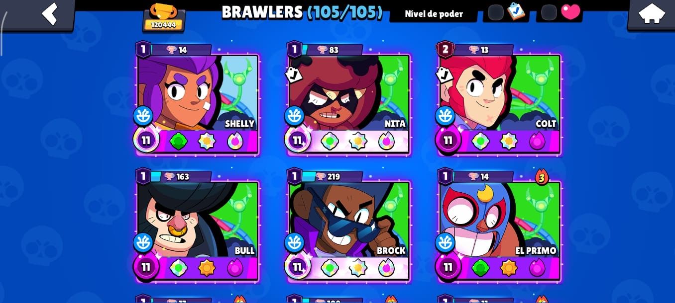 Conta Brawl Stars com TUDO DO JOGO, todos os brawlers upados, última fama.