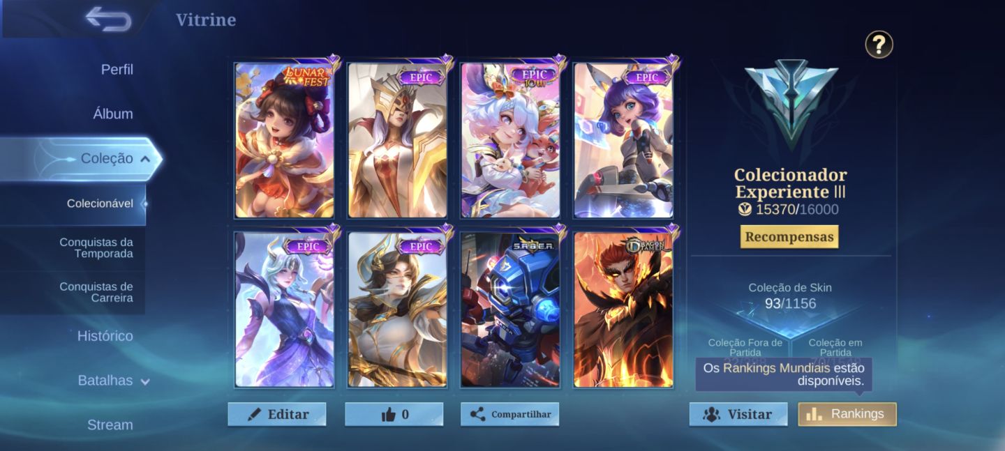 Conta Smurf mago Móbile Legends