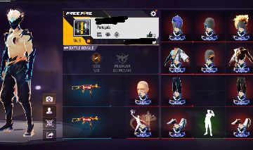 CONTA FREE FIRE INICIANTE + CONJUNTO ECLIPSE SOLAR + UMP ATT + TROCA NICK
