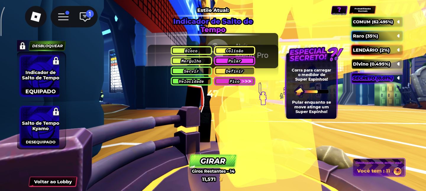 Conta voleibol legends e blox fruits
