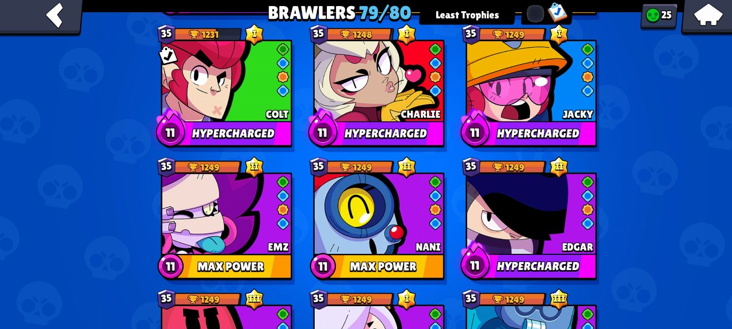 BRAWL STARS CONTA DE 90K / 48 RANK 35 / 14/15 PASSES /+ DE 100 SKINS