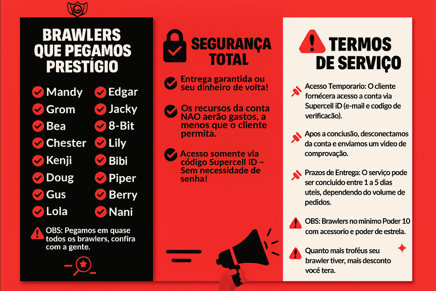 Prestigio e Trofeu em qualquer brawler barato!