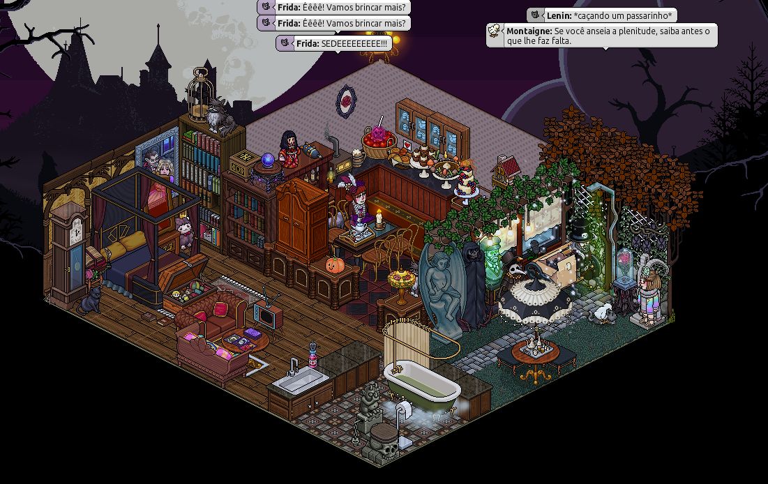 Conta HABBO feminina 2007 - vários visuais&mobis raros, quartos prontos,emblemas