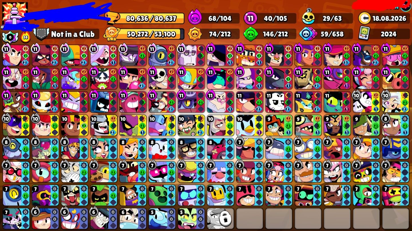 Conta de brawl stars 80 mil troféus, skins raras+ conta antiga barata