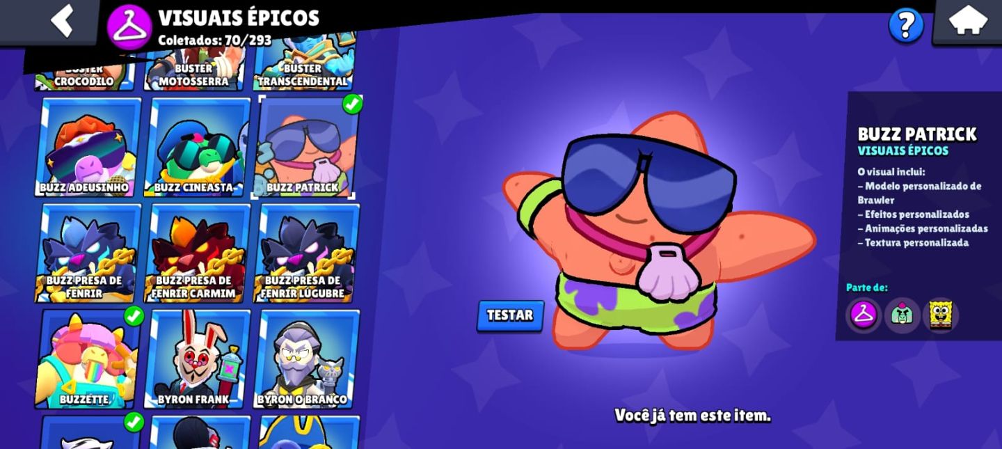 Conta brawl stars com muitas skins e todos os brawlers
