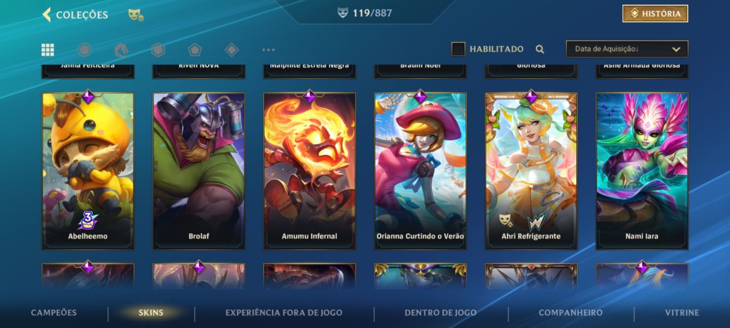 SKIN LENDÁRIA LUX R. DE CRISTAL/C. NEGRO E SENNA V. OESTE + 110 SKINS HABILITADA