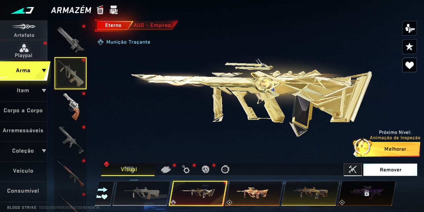 Conta de Blood Strike com armas eternas e facas ultras