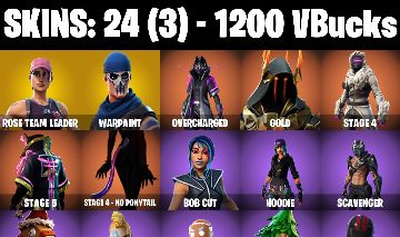 CONTA FORTNITE com SALVE MUNDO FUNDADOR|OVERCHARGED| BOB CUT | HOODIE e 24 SKINS