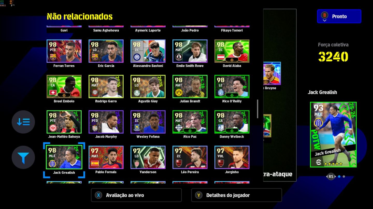 Conta PC Steam Samuel Eto'o 107, Kaka 106, De Bruine 105 e CIA