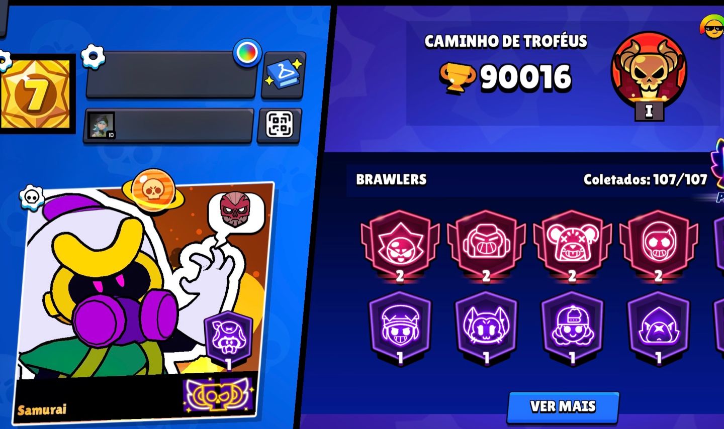 CONTA MUITO APELONA COM 90K DE TROFÉUS, 333 SKINS E MUITOS BRAWL UPADOS!