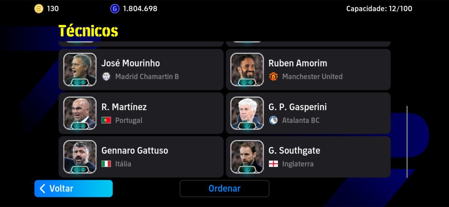 CONTA EFOOTBALL COM FORÇA DE 3320 E COM VÁRIOS JOGADORES PRA USAR NO COMPETITIVO