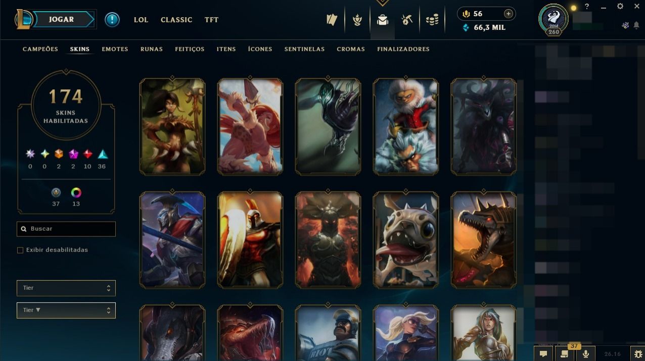 CONTA LOL DESDE 2014 -COLEÇÃO VETERANA - TODOS OS CAMPEÕES