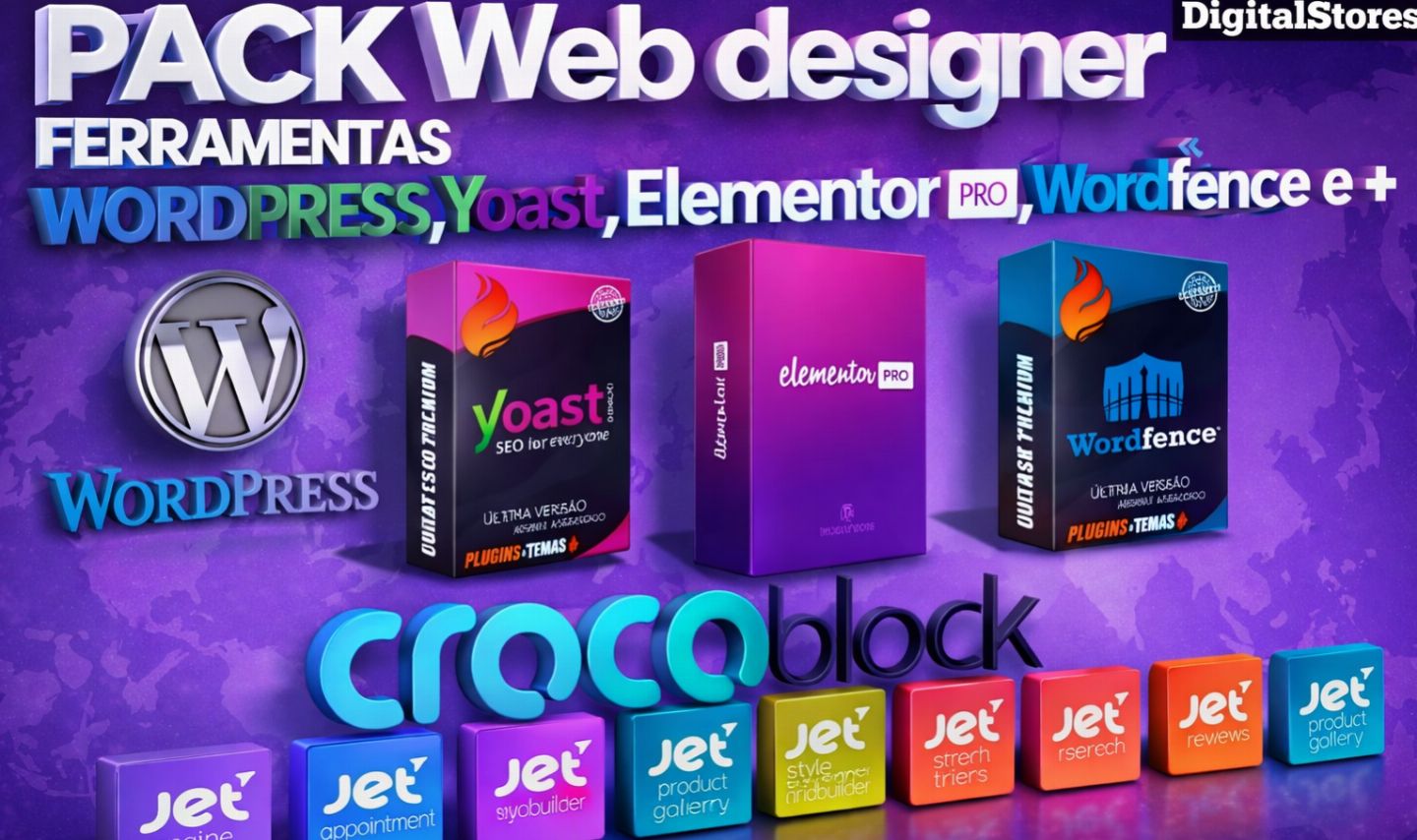 Pack Web Designer Worpress e Elementor Pro-Plugin Yoast SEO Pro-