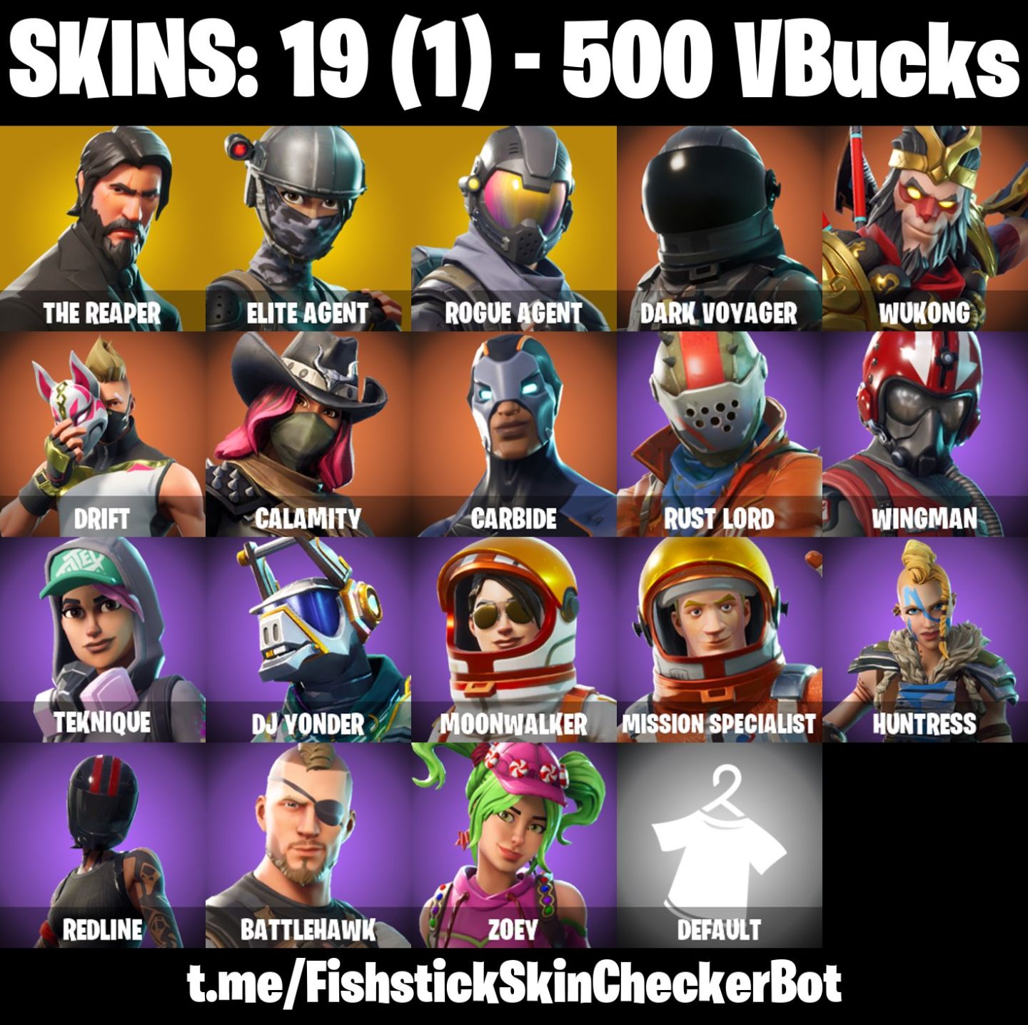 Conta Fortnite com The Reaper | Elite Agent | Rogue Agent | Dark Voy e 19 Skins