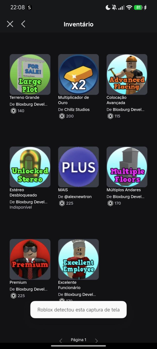 Conta Feminina Roblox, Bastante robux gasto. Passes Bloxburg