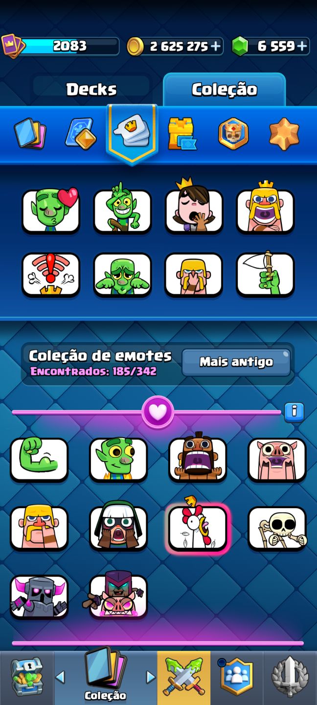 Conta de Clash royale bem upada e com várias evoluções