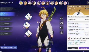 7DSO - CONTA END GAME MELIODAS P7, ESCANOR P5 E MERLIN P6