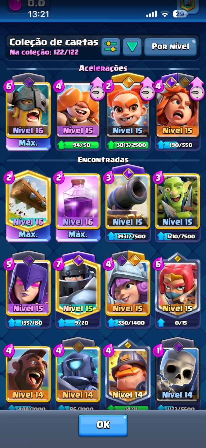 CONTA DE CLASH ROYAL 10.6K TROFÉUS COM TODAS CARTA UPADA E EVO!