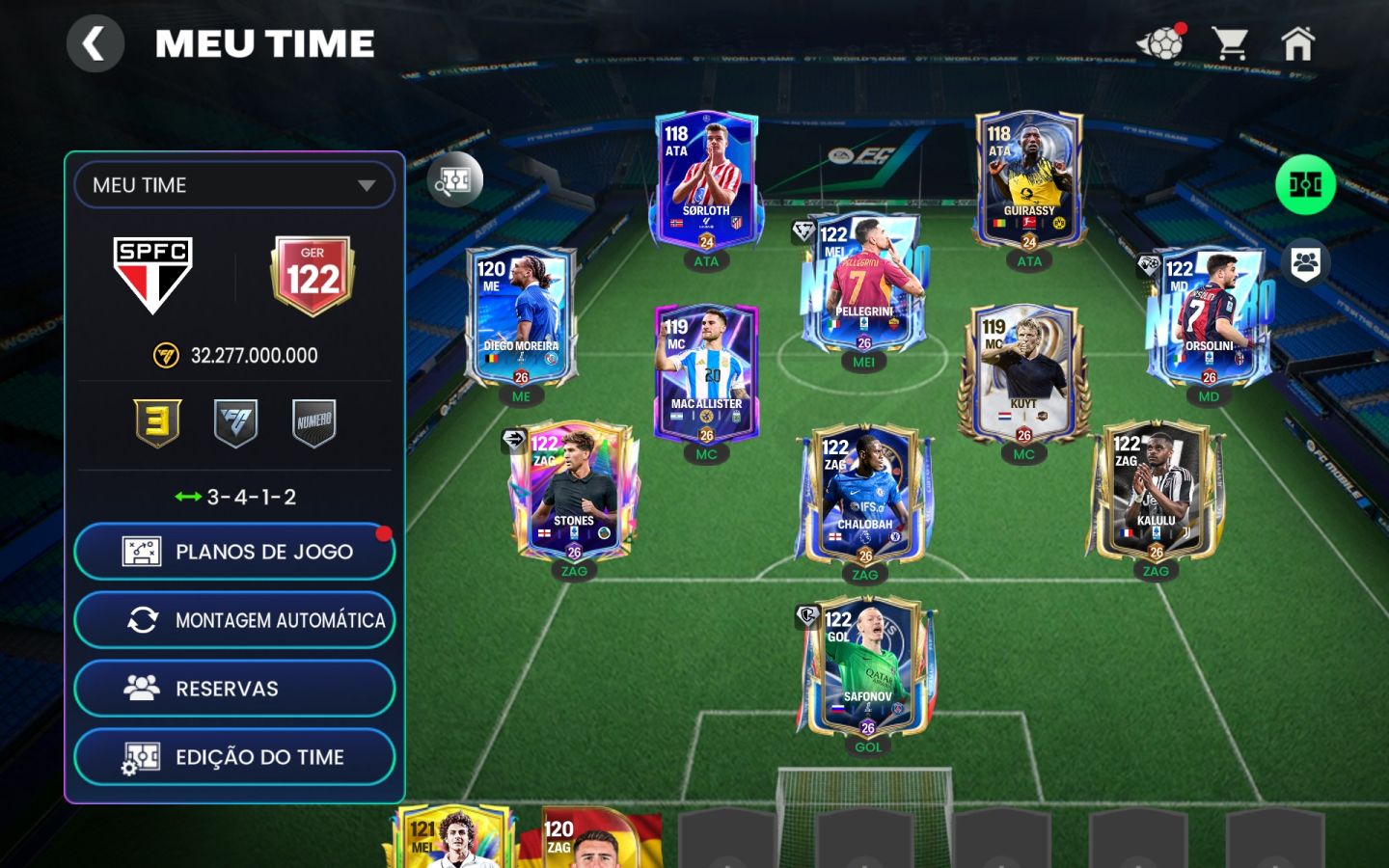 Conta FC Mobile GER 122 + 126M Coins + 1.268 FC Points + Uniformes e Emotes Raro