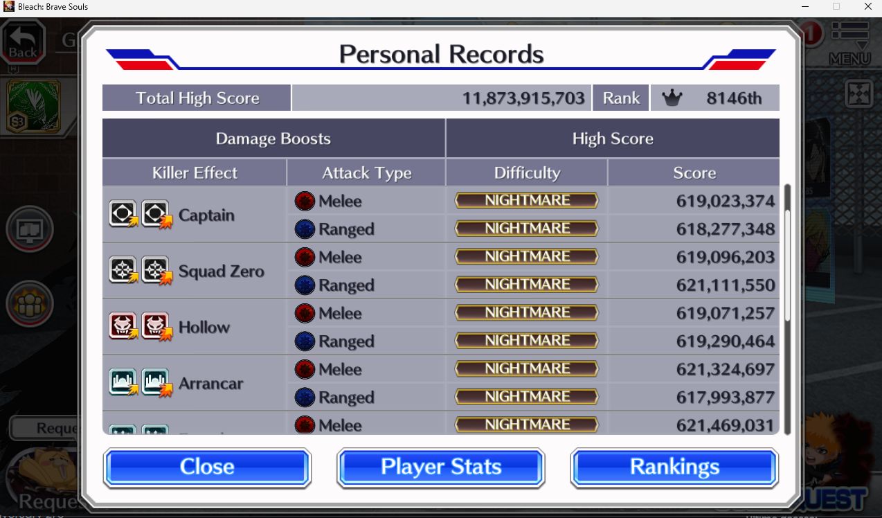 Conta Bleach Brave Souls Guild Rank S