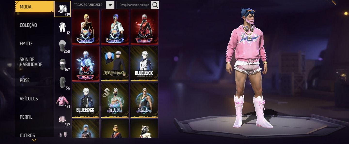 Conta de Free Fire Muito Boa, De Conta de 2017 Muito Boa a venda, Prime 7.