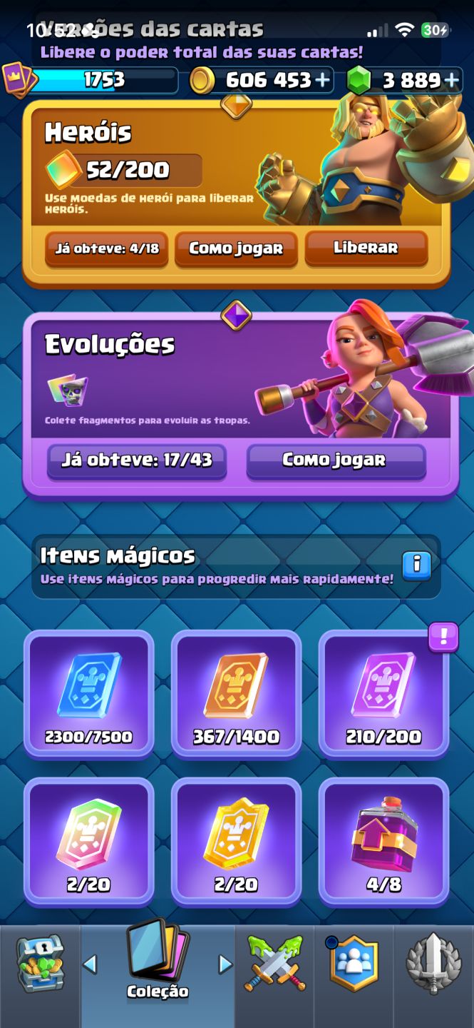 CONTA CLASH ROYALE + CLASH OF CLANS GEMADA