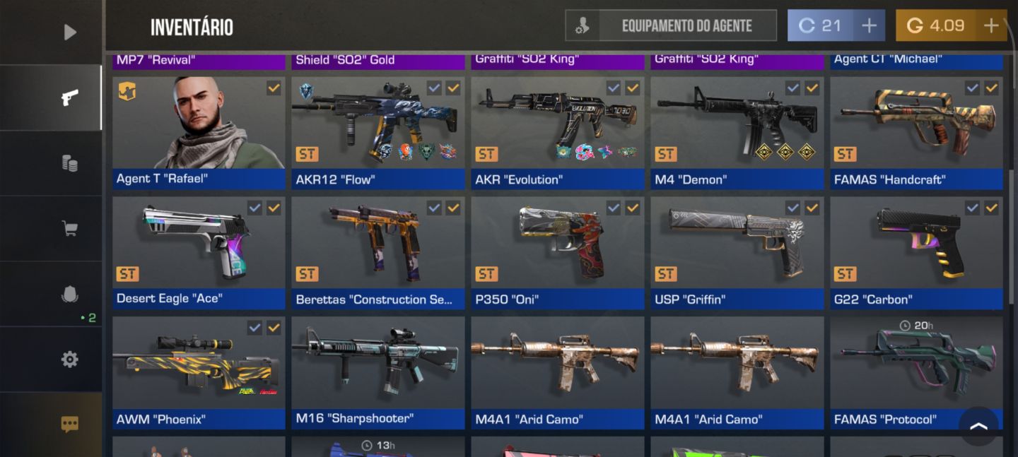 Conta de Standoof 2 com Kit Treasure Hunter e muito mais. o preço pode mudar