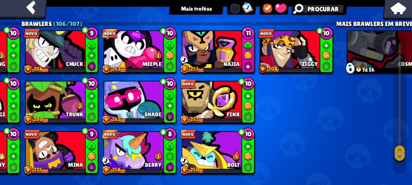 Conta Brawl Stars Rara 2019 60k Troféus | Todos os Brawlers (Sem o cosmo)