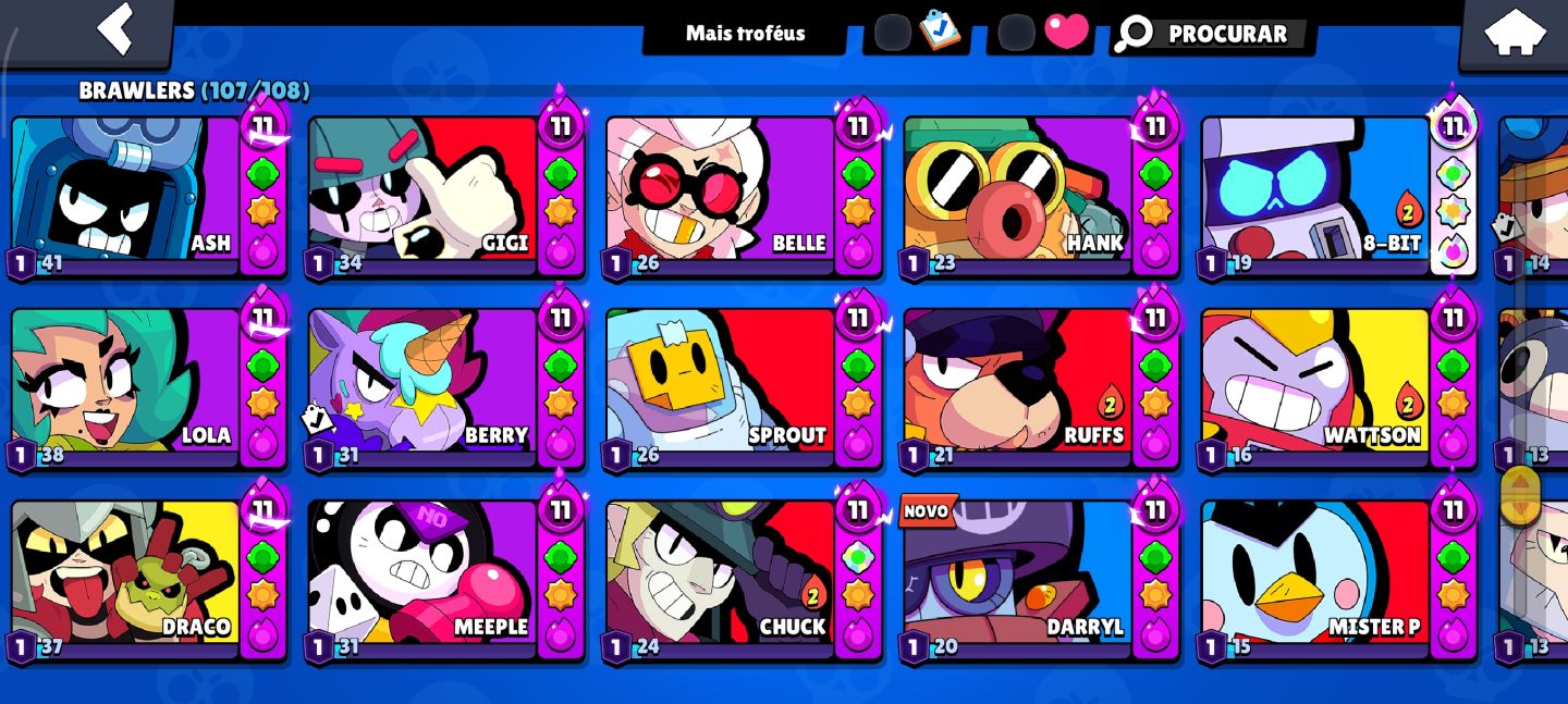 Conta brawl stars a venda +130K TROFÉUS E 97 BRAWLERS NO NÍVEL 11 + TODAS HIPER