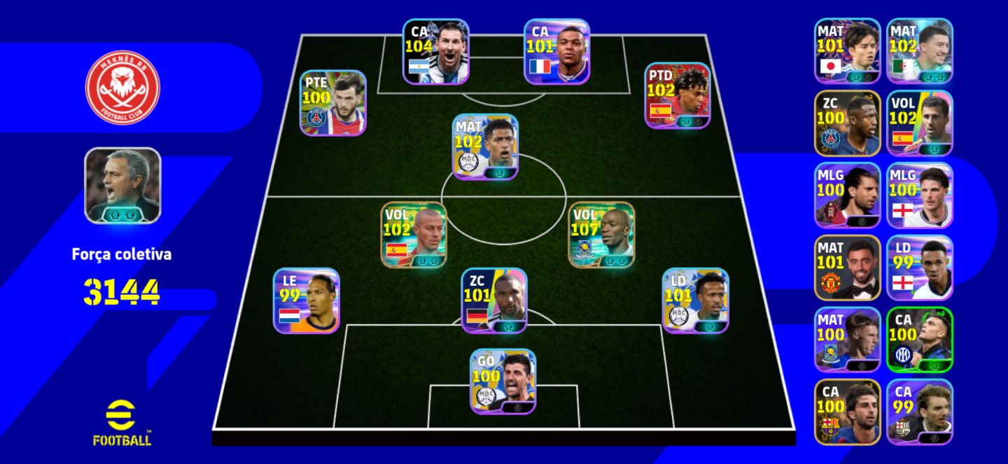 CONTA DE EFOOTBAL COM +3140 DE FORÇA E COM K MELHOR VOLANTE DO JOGO (Makelele)
