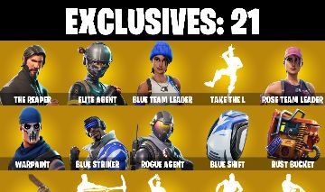 61 skins | OG STW | The Reaper Rambunctious Blue Team Leader Rogue Agent