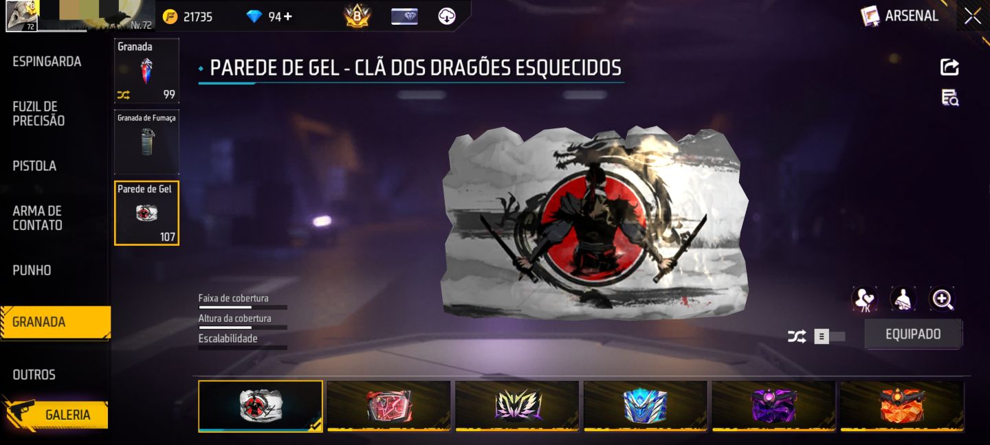 CONTA DE FREE FIRE, PRIME 8, 10 EVO, 2 PÉ DESCALÇO, +1K DE PEITAS, ITENS RAROS