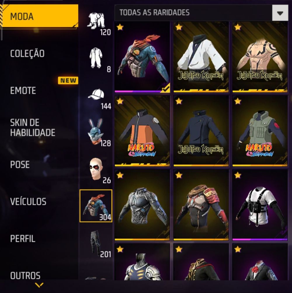 Conta de Free Fire com muitas parcerias, punho do Saitama e evolutivas!